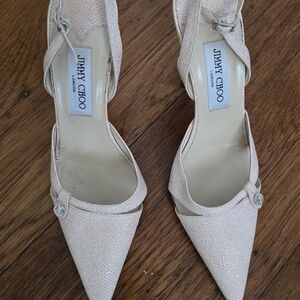 JIMMY CHOO TATIAN GOLD KARUNG GLITTER Size 39